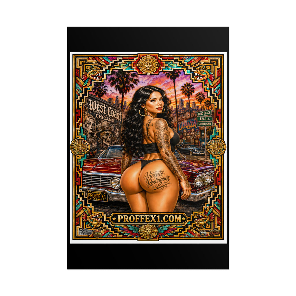 West Coast Chicana Pin-Up Poster — Rolled Lowrider Art Print