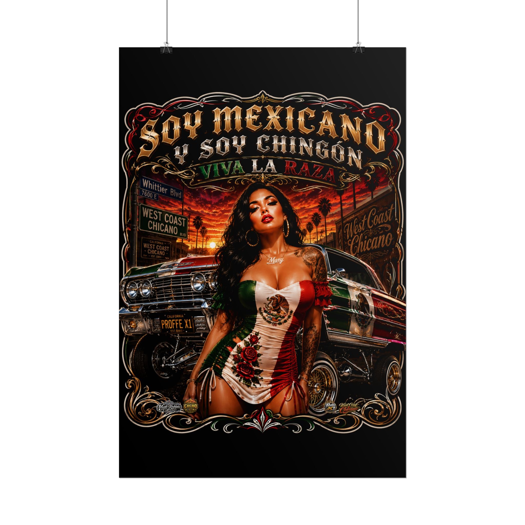 Rolled Poster — Soy Mexicano Chingón Lowrider Art Print