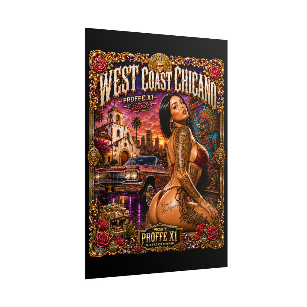 West Coast Chicana Rolled Poster — Lowrider Pinup Art Print