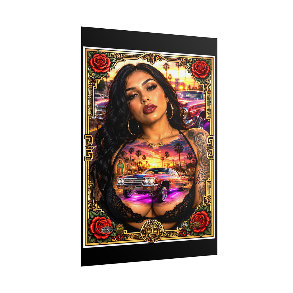 Lowrider Girl Rolled Poster — Chicano Art Pinup Print