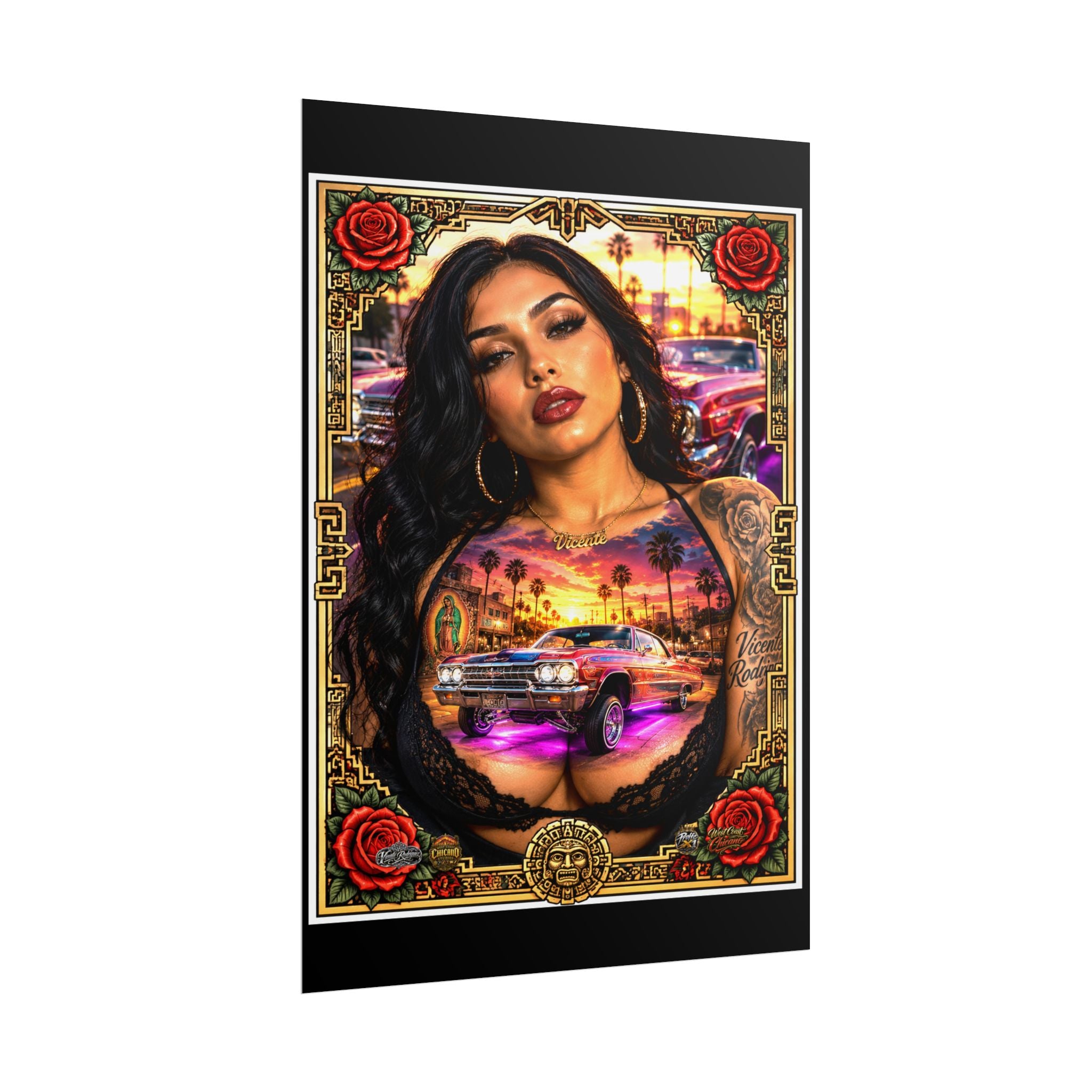 Lowrider Girl Rolled Poster — Chicano Art Pinup Print