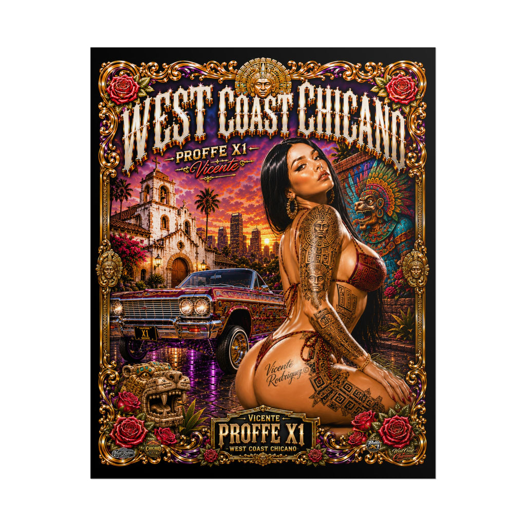 West Coast Chicana Rolled Poster — Lowrider Pinup Art Print