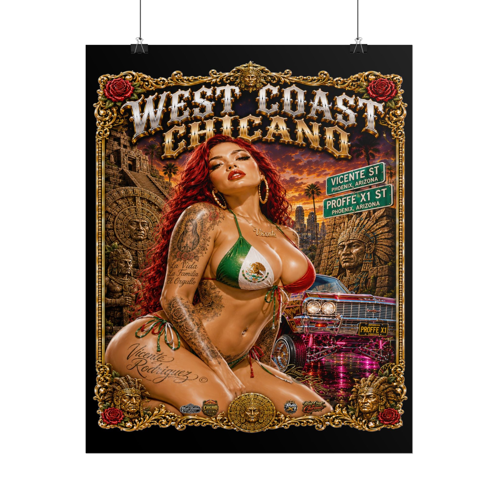 West Coast Chicano Pinup Poster — Rolled Art Print