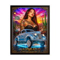 Lowrider Pinup Poster – West Coast Chicano Car Art Rolled Poster