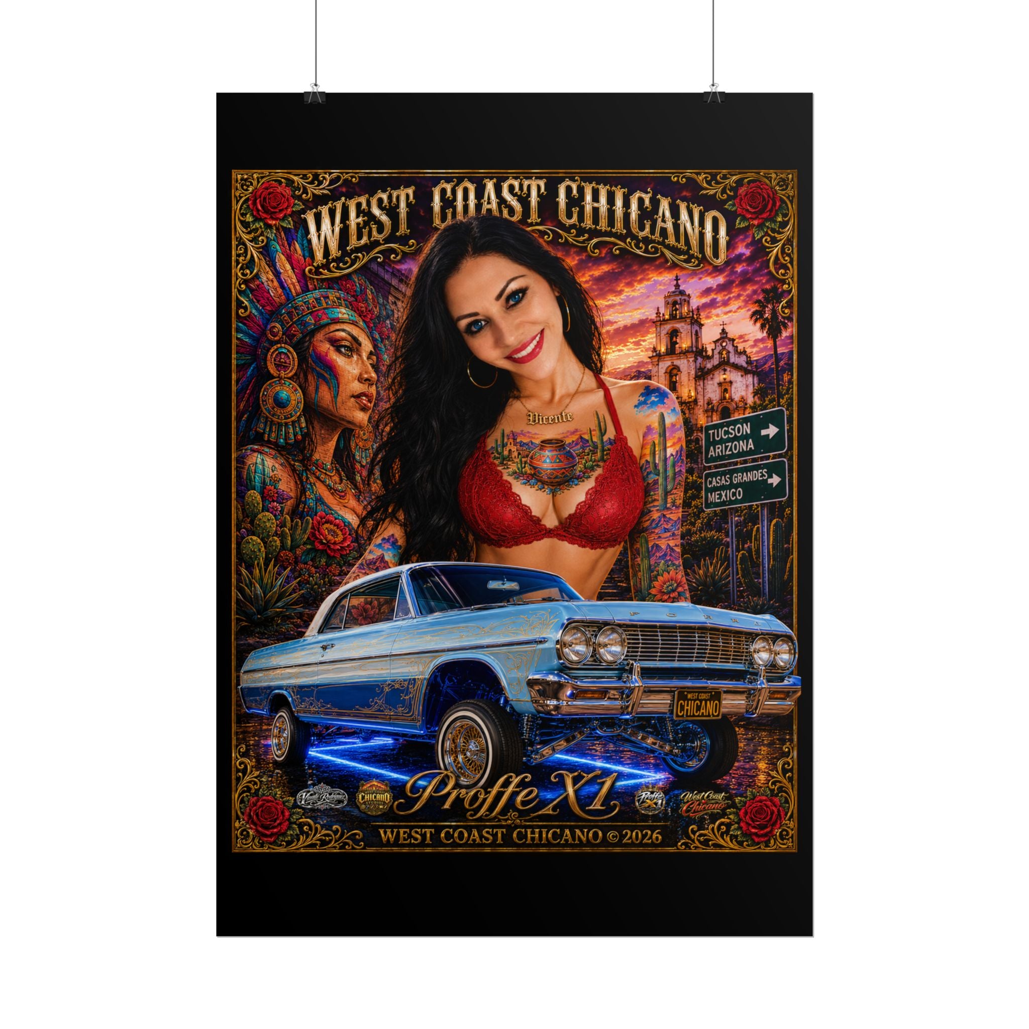 West Coast Chicano Lowrider Poster — Rolled Art Print
