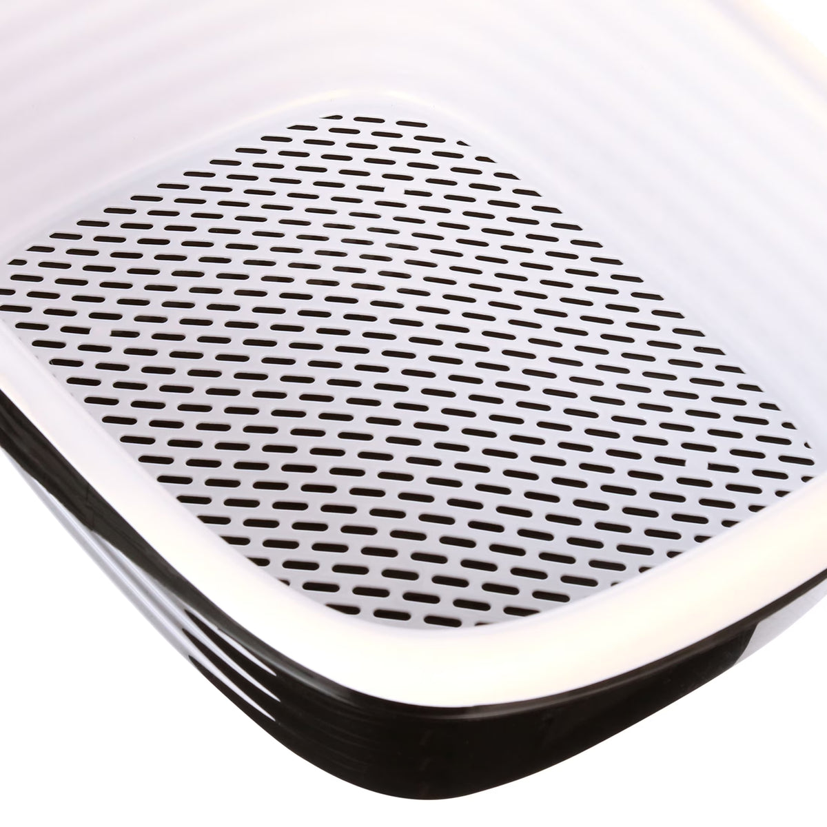 Sifting Cat Litter Box, 2 Open Top Plastic Cat Litter Pans and Cat Litter Tray, Large, Black and White