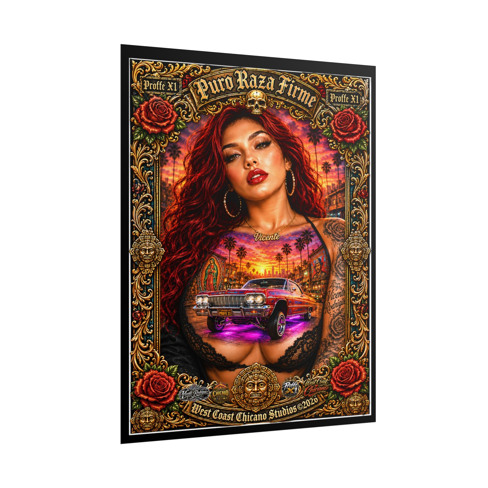 Rolled Poster — Puro Raza Firme Chicana Lowrider Art Print
