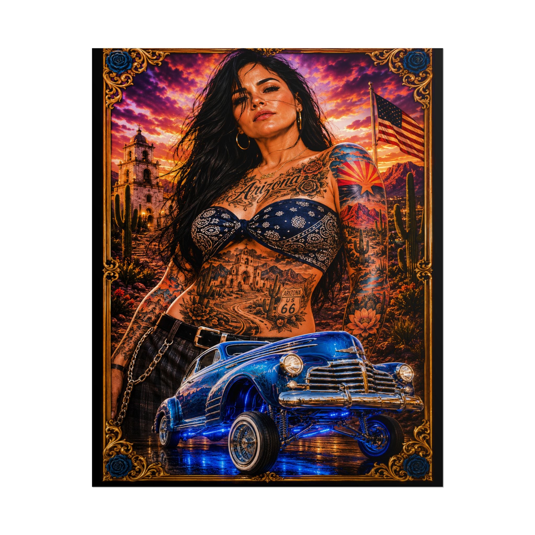 Copy of Copy of Lowrider Sunset Poster — Chicano Car Art Print