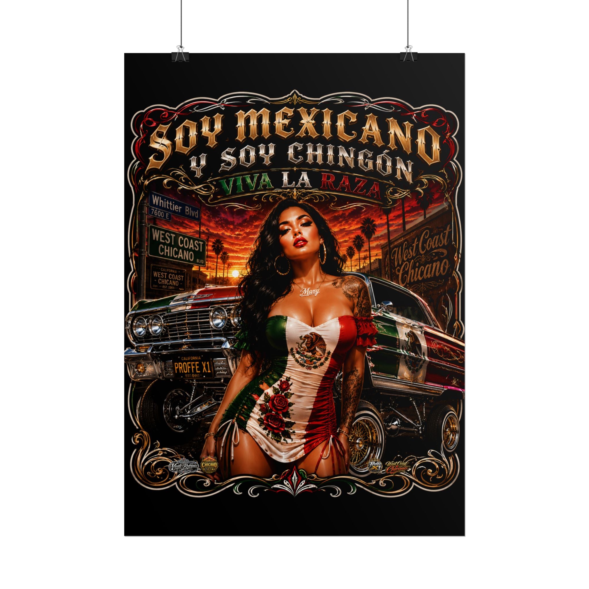 Rolled Poster — Soy Mexicano Chingón Lowrider Art Print