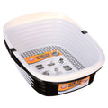 Sifting Cat Litter Box, 2 Open Top Plastic Cat Litter Pans and Cat Litter Tray, Large, Black and White